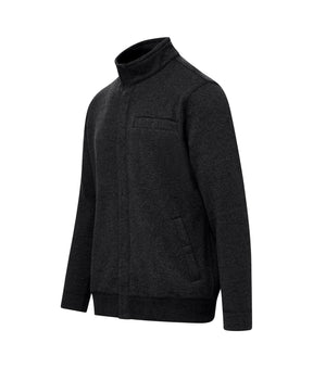 Dillon" Long-Sleeve Black Knit Fleece Jacket with Magnetic Closures