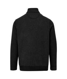Dillon" Long-Sleeve Black Knit Fleece Jacket with Magnetic Closures