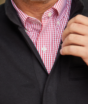 Dillon" Long-Sleeve Black Knit Fleece Jacket with Magnetic Closures