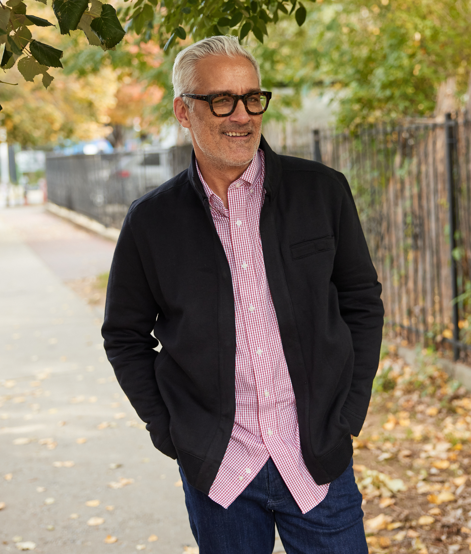 Dillon" Long-Sleeve Black Knit Fleece Jacket with Magnetic Closures