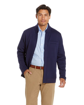 "Dillon" Long-Sleeve Knit Fleece Jacket with Magnetic Closures