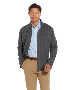 "Dillon" Long-Sleeve Knit Fleece Jacket with Magnetic Closures