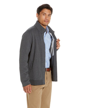 "Dillon" Long-Sleeve Knit Fleece Jacket with Magnetic Closures