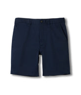 Solid ‘Fordham’ Flat Front Easy-Care Chino Twill Short with Magnetic Closures in Navy